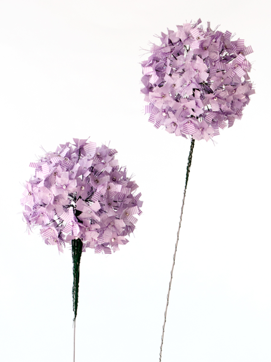 Purple Allium Flower Pair Close Up | Fibre Sculpture | Tracey Cameron Creative