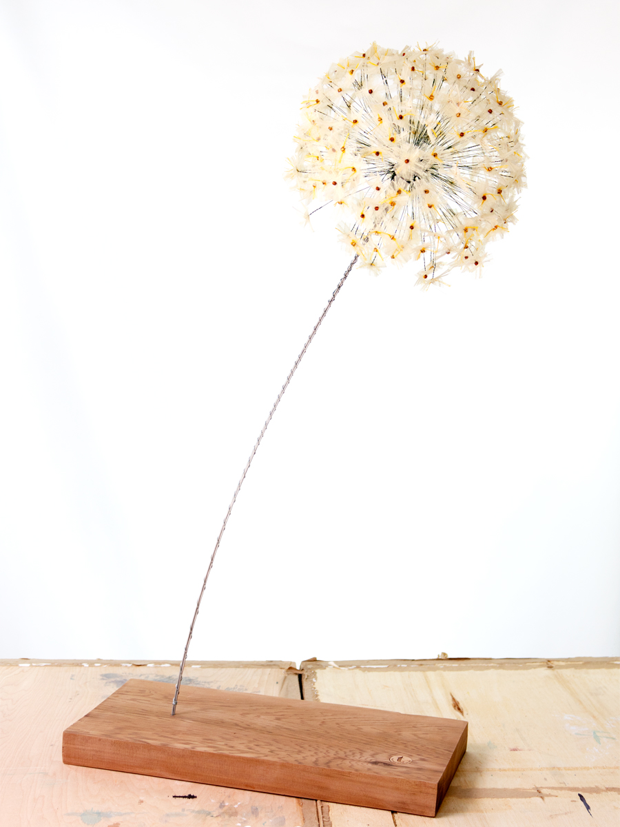 Light Yellow Allium Bloom | Fibre Sculpture | Tracey Cameron Creative