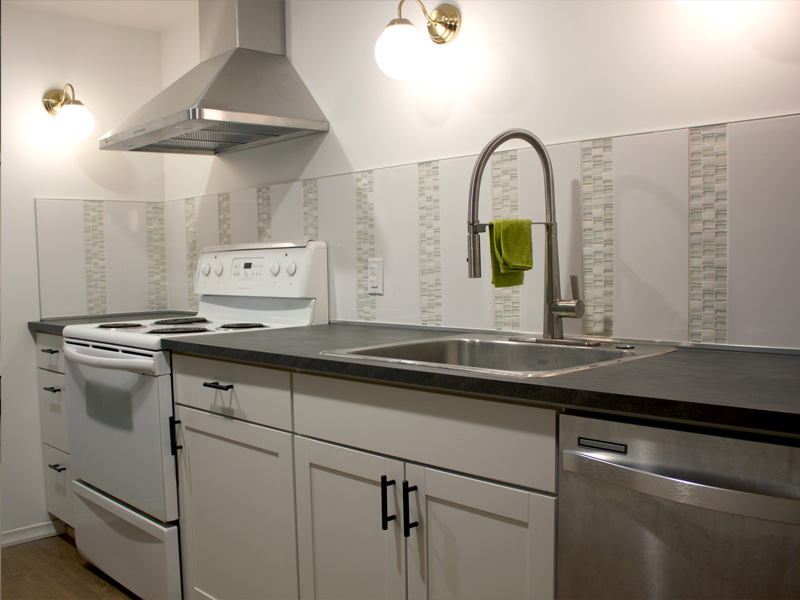 Basement Kitchen Sink and Stove || Tracey Cameron Creative