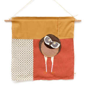 Burrowing Owl Wall Hanging | Textile Art | Tracey Cameron Creative