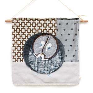 Great Grey Owl Wall Hanging | Textile Art | Tracey Cameron Creative