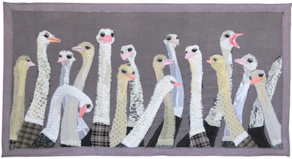 Ostirch Flock | Fibre Wall Hanging | Tracey Cameron Creative