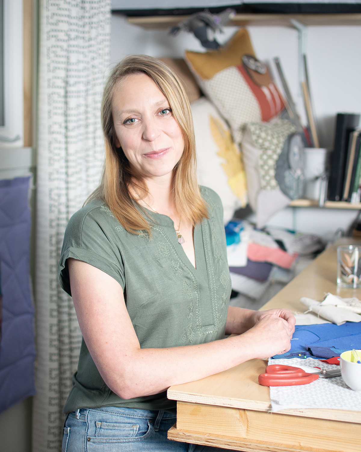 Artist Tracey Cameron in studio